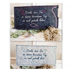 Stickdatei - ITH Schokohülle "Danke, dass Du an diesem besonderen Tag an mich gedacht hast" christlich